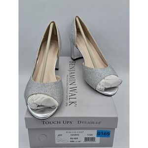 NEW‎ Women's Touch Ups Joy D'Orsay Pump Silver Sparkle - Sz 10 W Wide